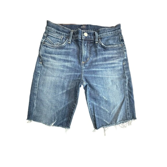 AGOLDE Denim Jean Shorts Size 25 Jorts Cut Off Stretch Mid Rise Stretch #A13-10 - Picture 11 of 11